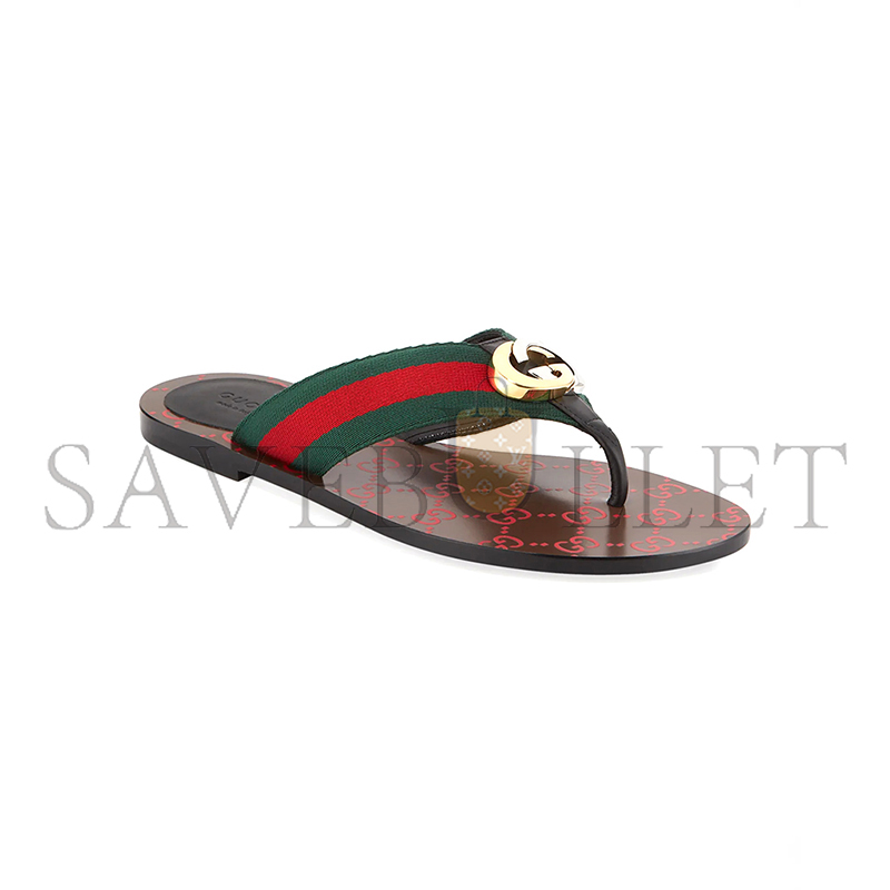 GUCCI KIKA WEB THONG SANDALS 612138